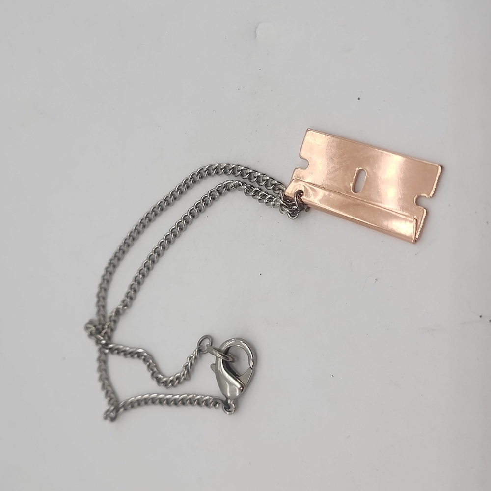 Rose Gold razor Necklace